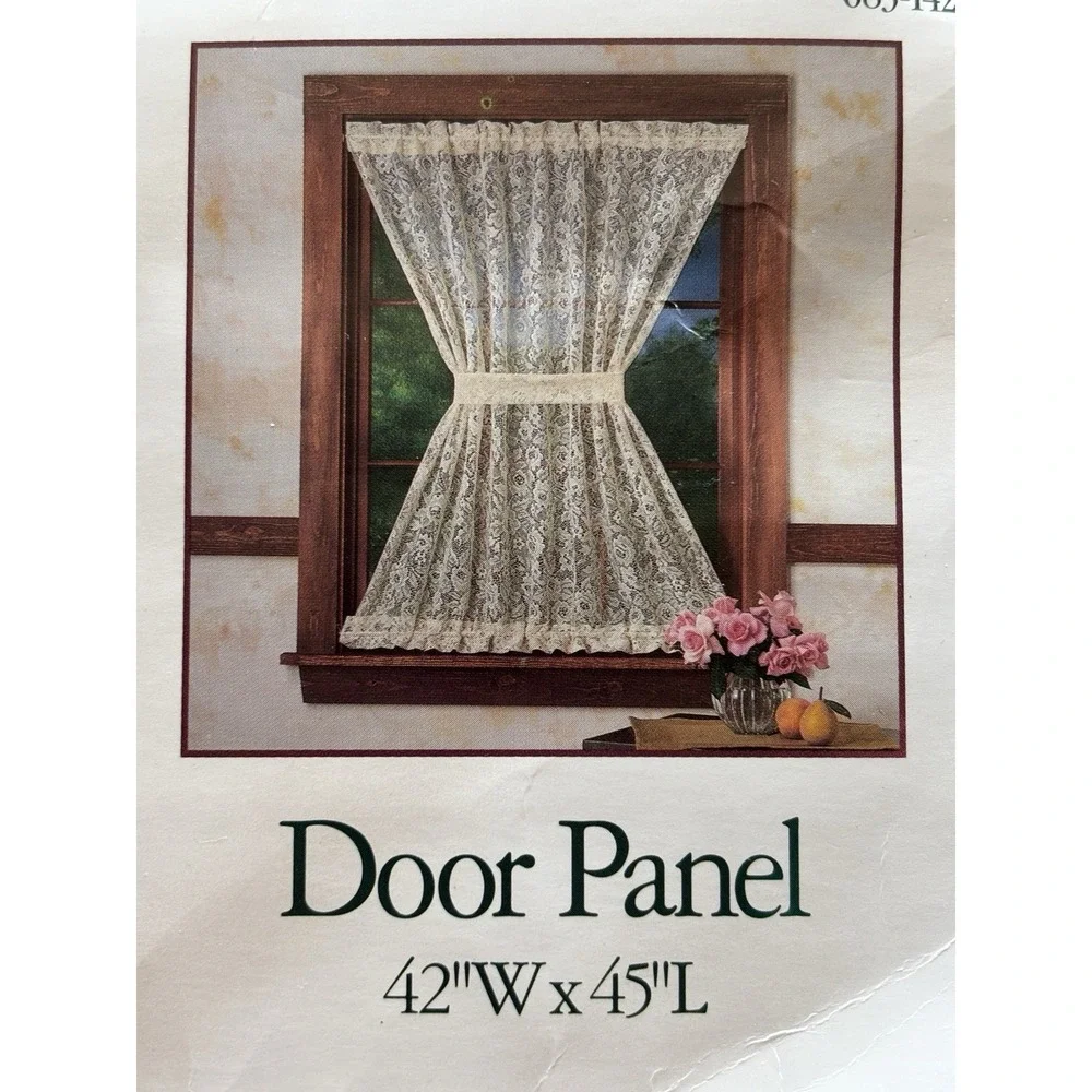Vintage 1993 Door Panel Windsor & Browne New 42 x 45 Ivory Regal Lace Cottage
